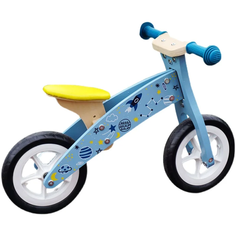 wood balance bicycle baby walking running bike toddler kids wooden balance bike