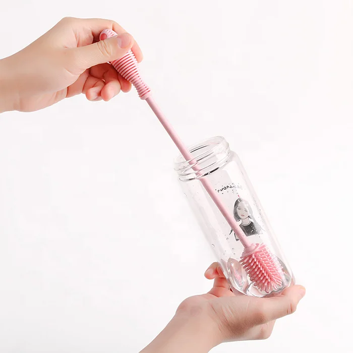 Eco-Friendly Small Cleaning Brushes Cleaner Baby Silicone Scrub Bottle Cleaning Brush Set For Household