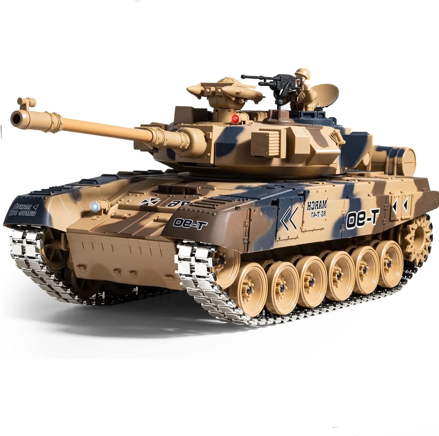 Оптовая продажа 1/18 RUS T 90 танк с дистанционным управлением 2 4 г армейская Боевая Автоцистерна дымящимся и световым звуком модель военной техники