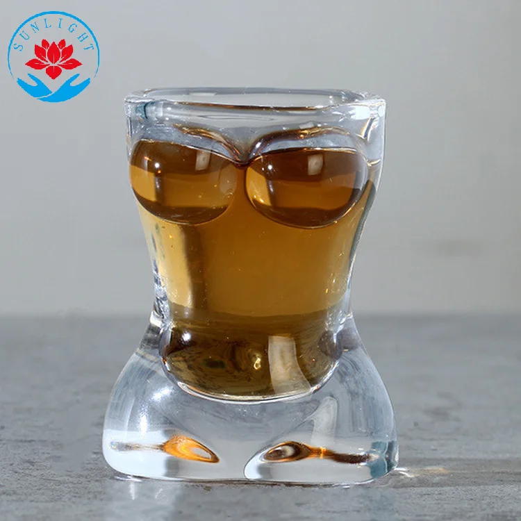 Factory  Price  Sexy Woman Shaped Beer Glass 26ML 55ML Female Body Shape Beer Glass With Custom Color
