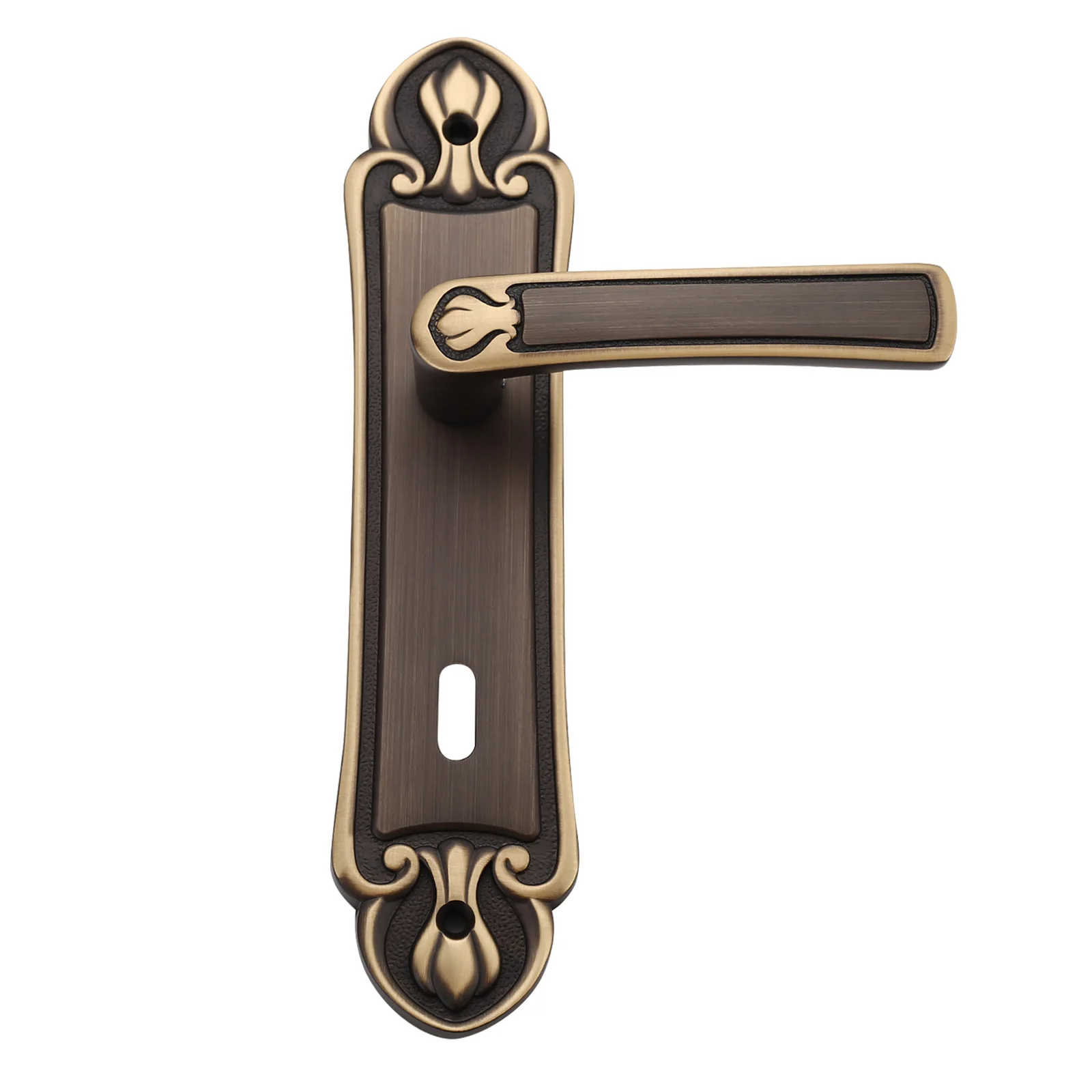 Filta Solid Brass Main Entrance Door Handle Luxury Oem Golden Supplier Door Handle With Plate