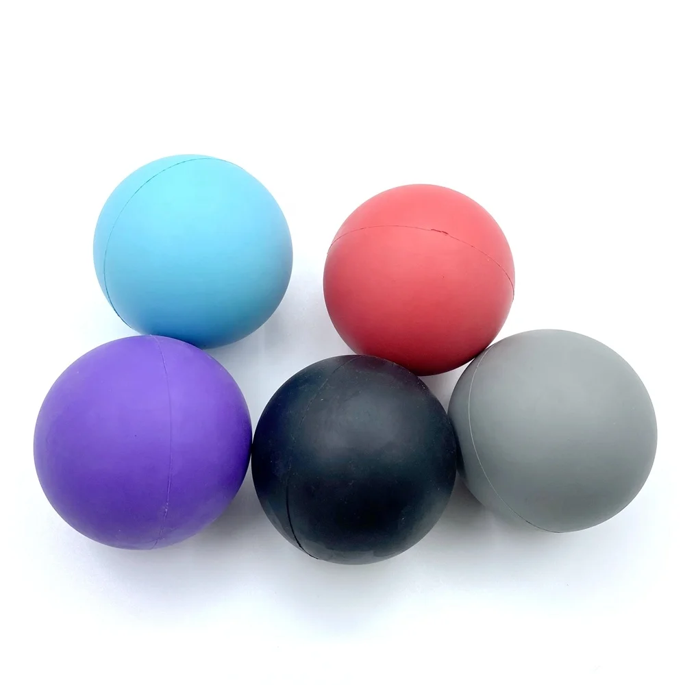 Custom Colorful Release-Stress Non-toxic Durable 40mm 50mm  Rubber Silicone Solid Ball for Pet Toys