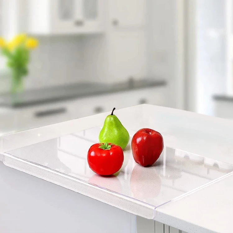 Пользовательские кухонный счетчик дизайн L-образная лазерная резка прозрачные акриловые разделочные доски