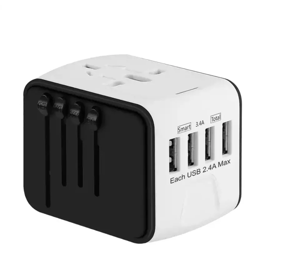 International Universal Traveller Wall Chargers UK EU US AU Plug 4 USB Travel Charger Adapter