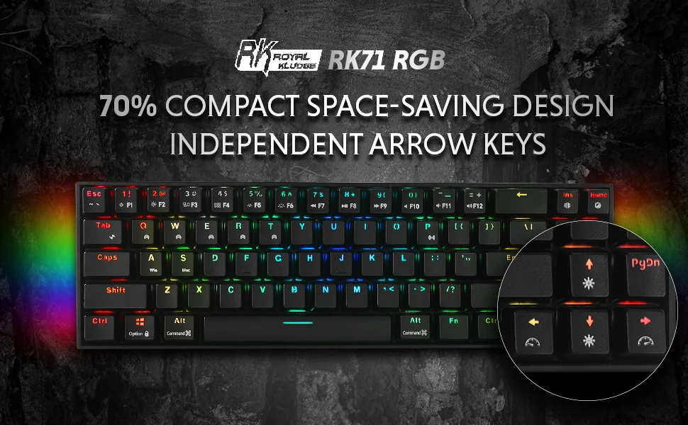  Китайская фабрика эргономичная клавиатура механическая eagletec Royal Kludge RK71 RK836 gaming one mini rgb teclado RK 71