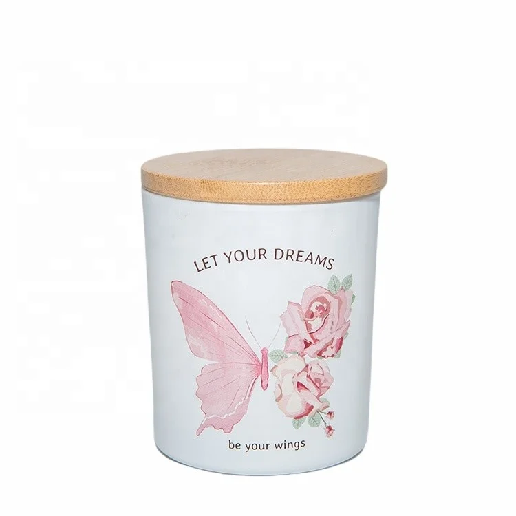 soy wax glass candle jars with metal lids flower pressed bell glass candle jar