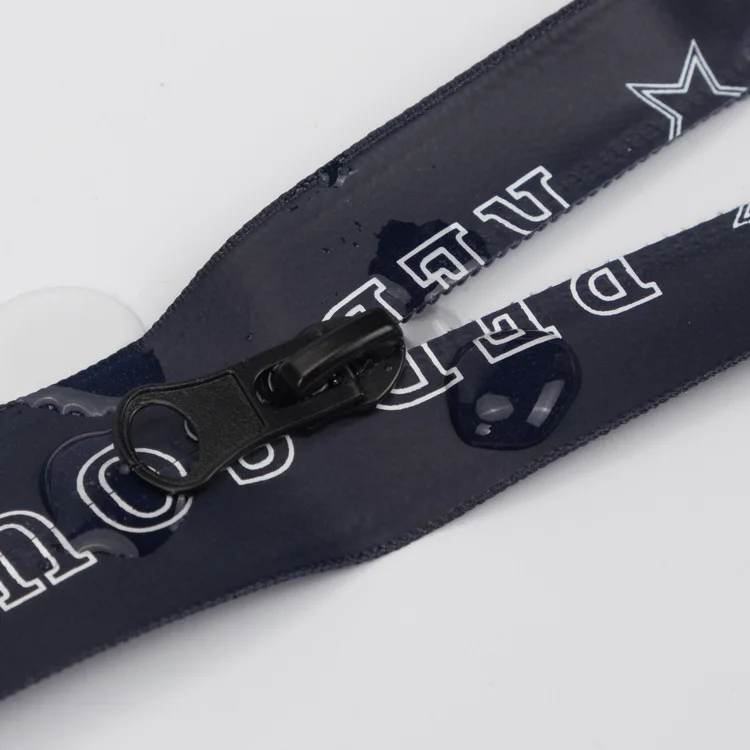 High Quality Custom 5# Pint Logo Waterproof Zipper Open End Close End Custom Design For Garment Clothes Handbags