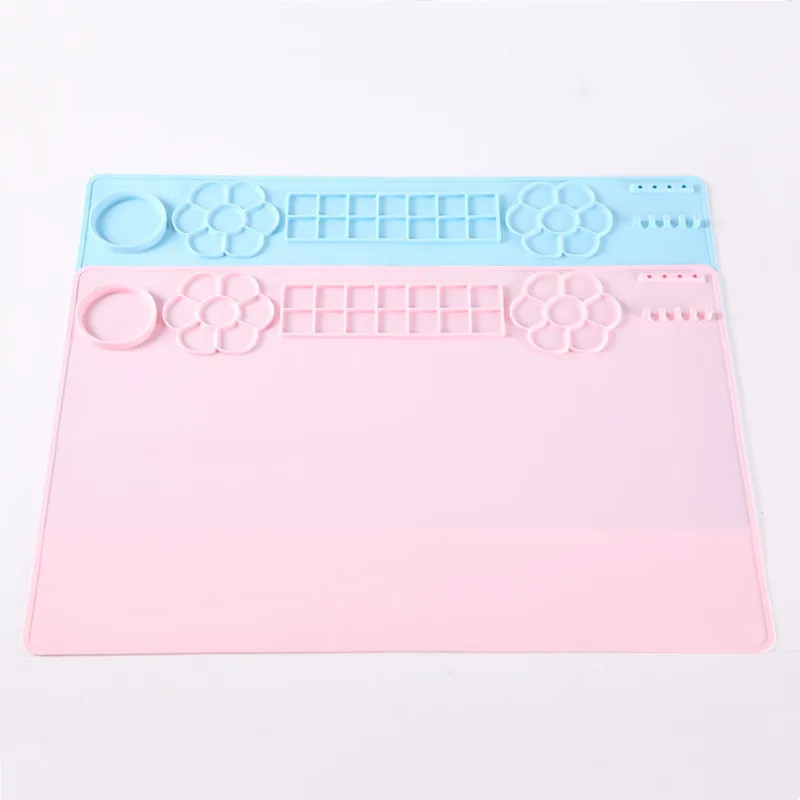 Silicone Painting Mat Silicone Craft Mat with Cup and Paint Holder for Kids Painting Art Clay DIY and Play Dough