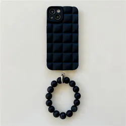 Lattice Woven Pattern Cold Color Series Tpu Phone Case For Iphone 13 14 Pro Max Solid Color Cover