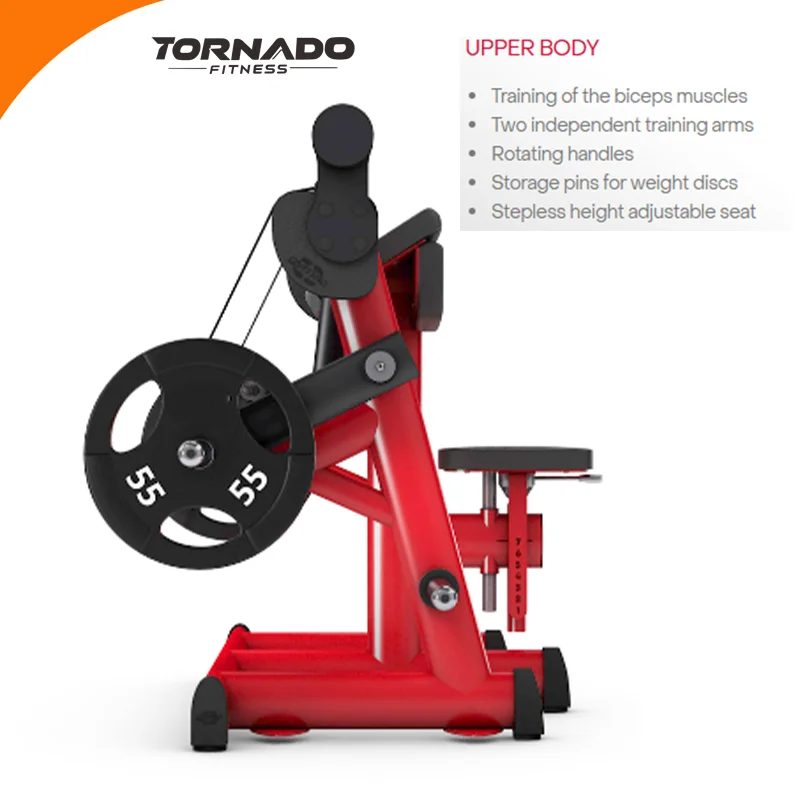 TORNADO FITNESS Commercial Dual Biceps Curl Trainer Gym Fitness Equipment for Effective Exercise