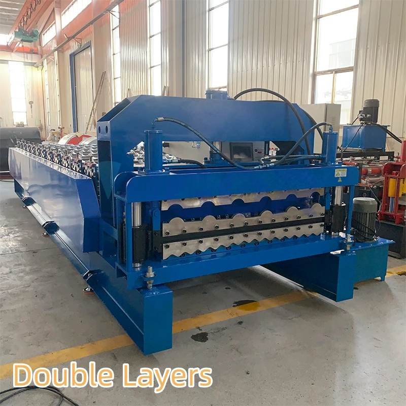 Galvanized Roofing Sheet Roll Forming Machine 3d Glazed Roofing Tile Double Layer Roll Forming Machine