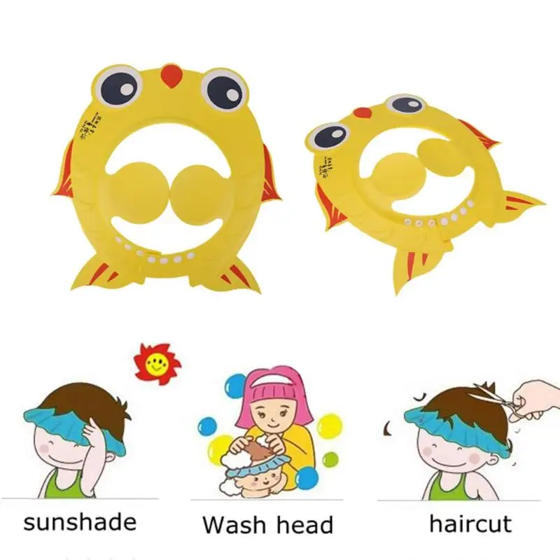 Детский продукт для мытья волос в форме рыбы, защитная шапочка для душа, шампуня