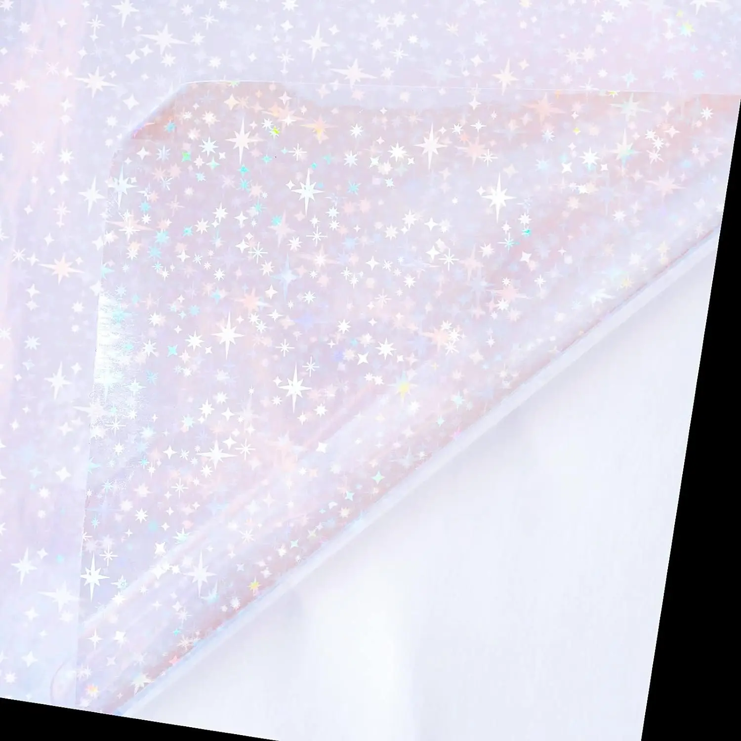 Broken glass and stars transparent holographic laminate overlay self adhesive vinyl laser sticker paper for Inkjet printer
