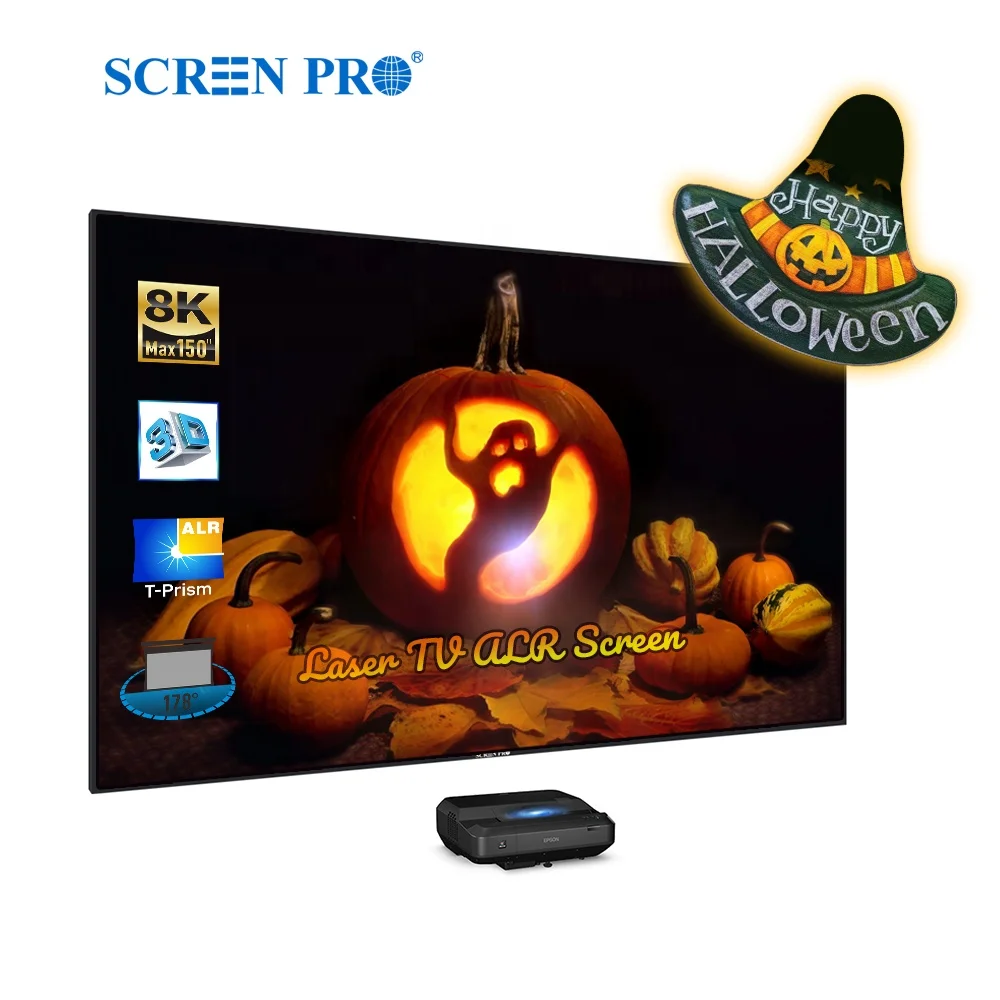 SAMS Newest generation 120 inch ALR CLR fixed frame screen for Wemax ,xiaomi VAVA 4K UST laser projector