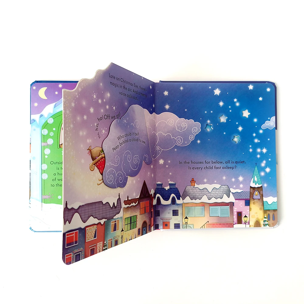 New children christmas gift boys girls games book christmas bedtime story lift the flap books printing