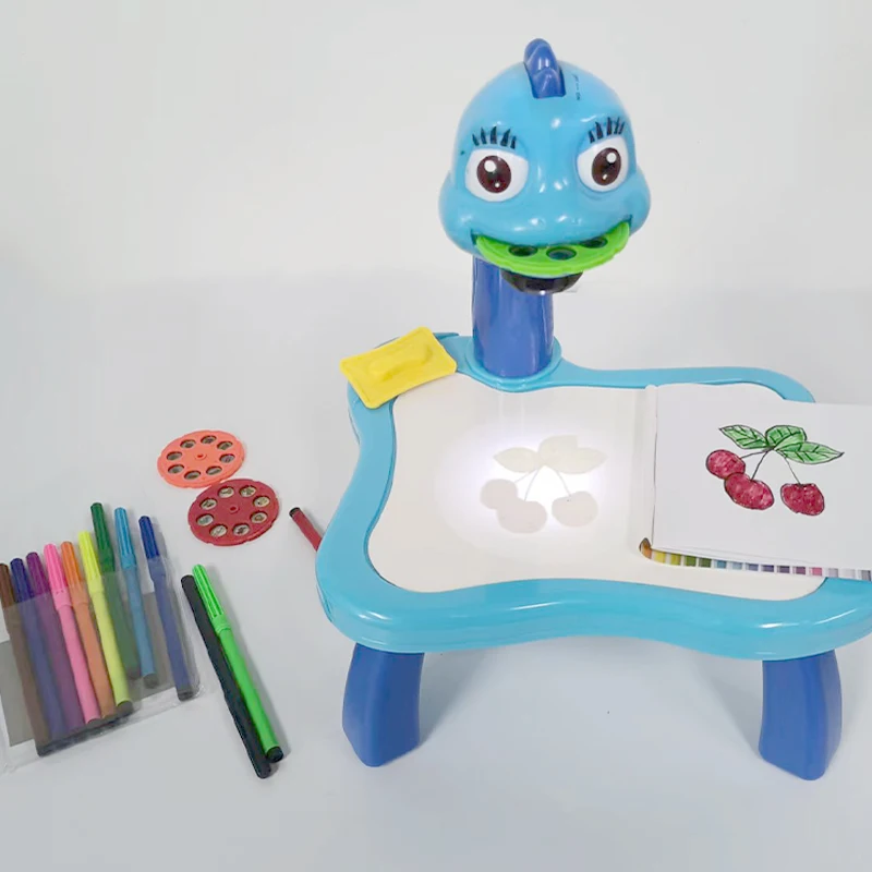 Portable Child Projector Drawing Board with Music Learning Projection Painting Table for Kids