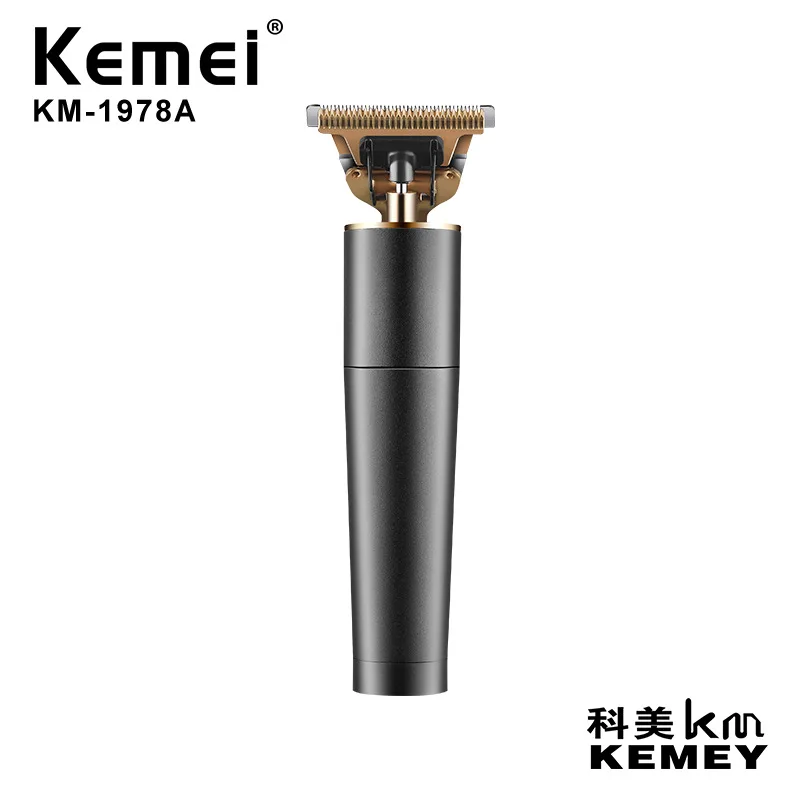 
Kemei hair clipper KM-1978A hollow L-shaped knife head Simple metal body USB rechargeable electric hair clipper 