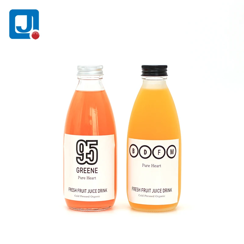 
250ml 500ml empty cold brew glass bottle with aluminum lid for kombucha juice beverages 