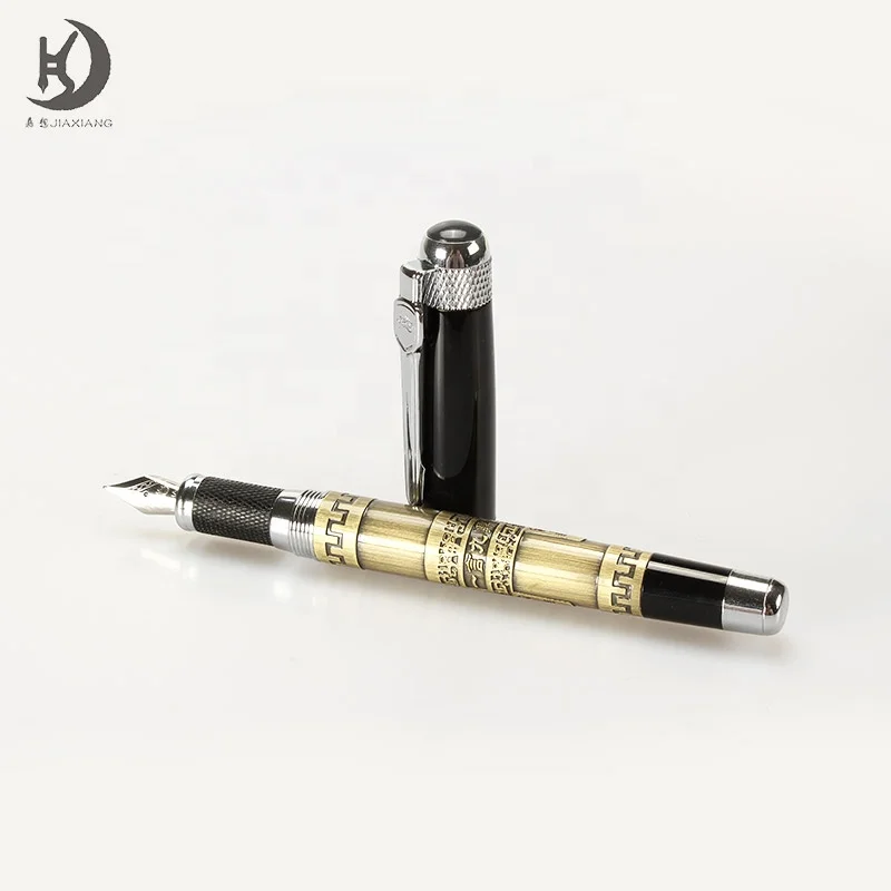 MSJINHAO 189 Promotional High Quality New Design Fountain Pen Advanced Engrave Noblest Ancient  Medium Fine Nib With Custom Logo