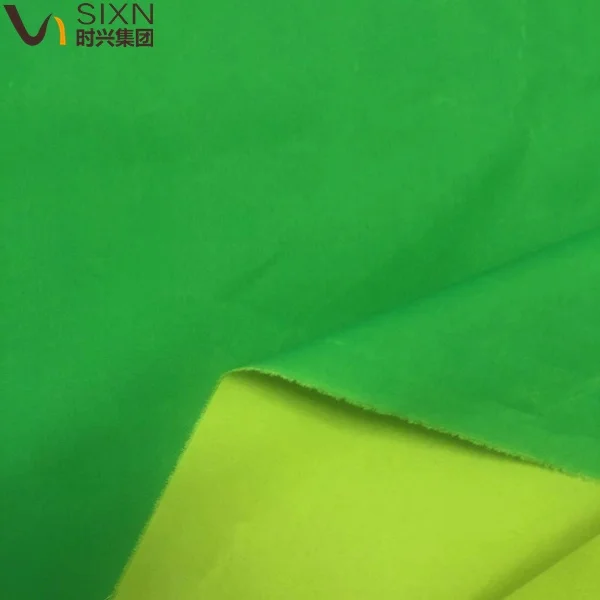 Green To Yellow Color Changing Temperature Sensitive 100% Polyester Peach Skin Lightweight Fabric For Trousers
