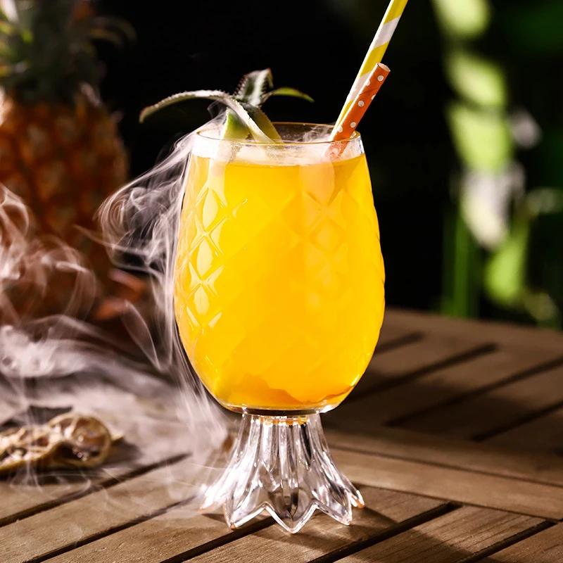Wholesale Custom Pineapple Shaped Glass Personalized Cocktail Glass Creative Juice Glass