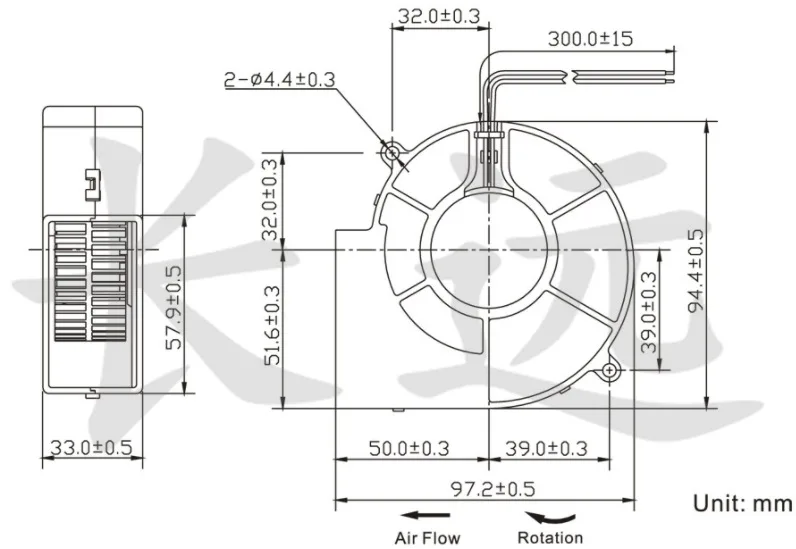 SFENGDA Model:SFD-BB9733B12HH DC 12V 1.5A 9 Cm turbine cooling fan