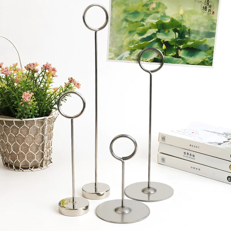 YS3002 Customized Durable Circle Wedding Restaurant Place Number Menu Card Clips Metal Table Number Holder