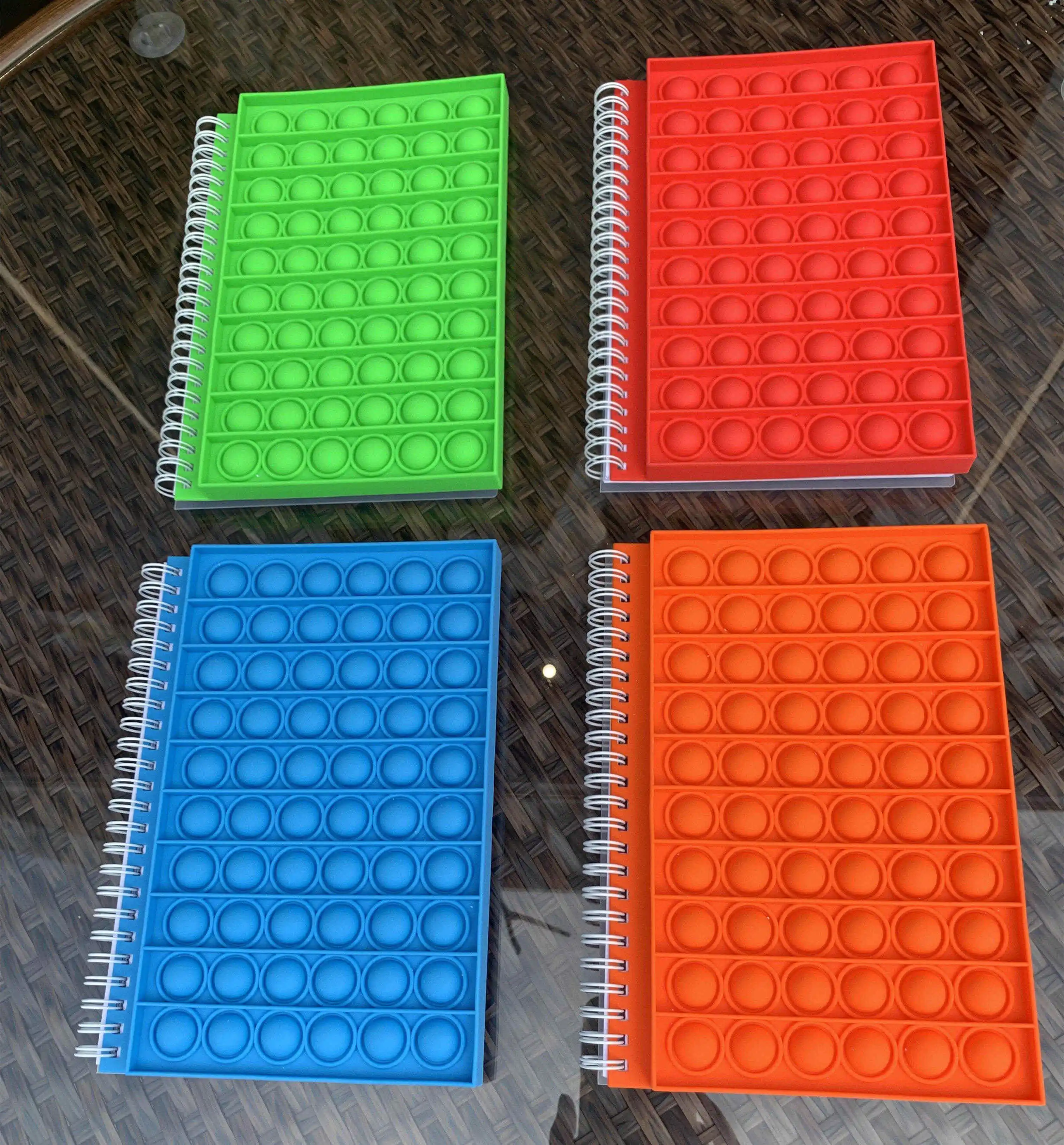 New Design Popping Notebook Push Up Finger Bubbles Silicones Cover Notepad Decompression Notepad Fidget Toys