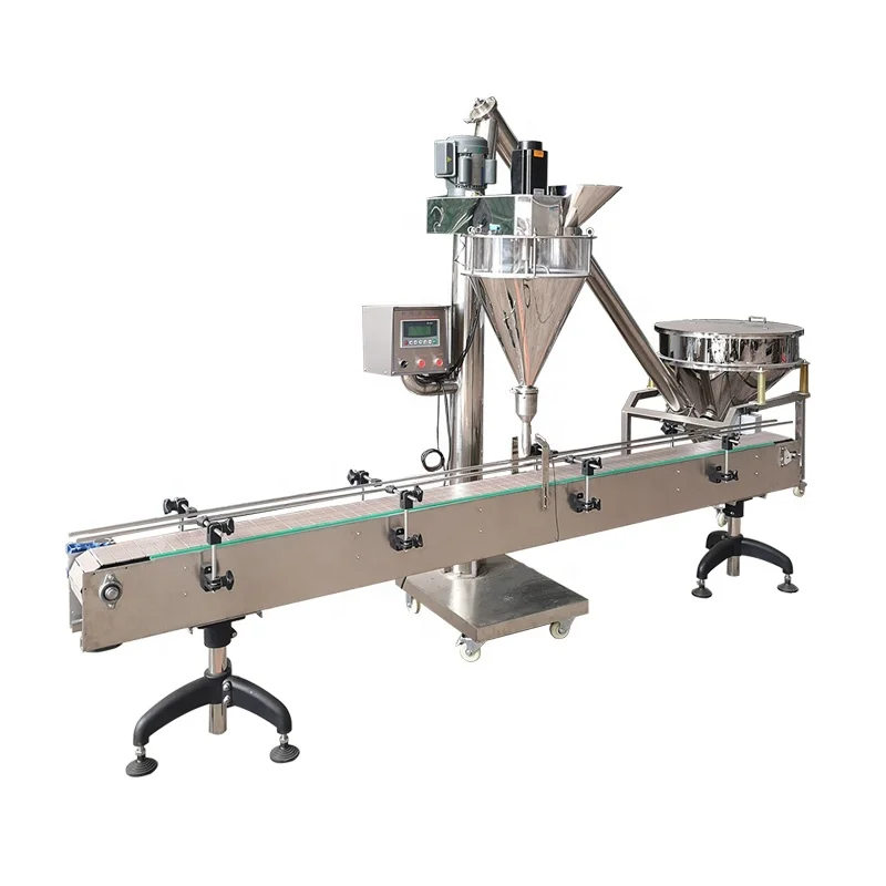 YTK automatic powder auger screw filling machine production line for Coffee Flour Chilli Spice Milk Powder