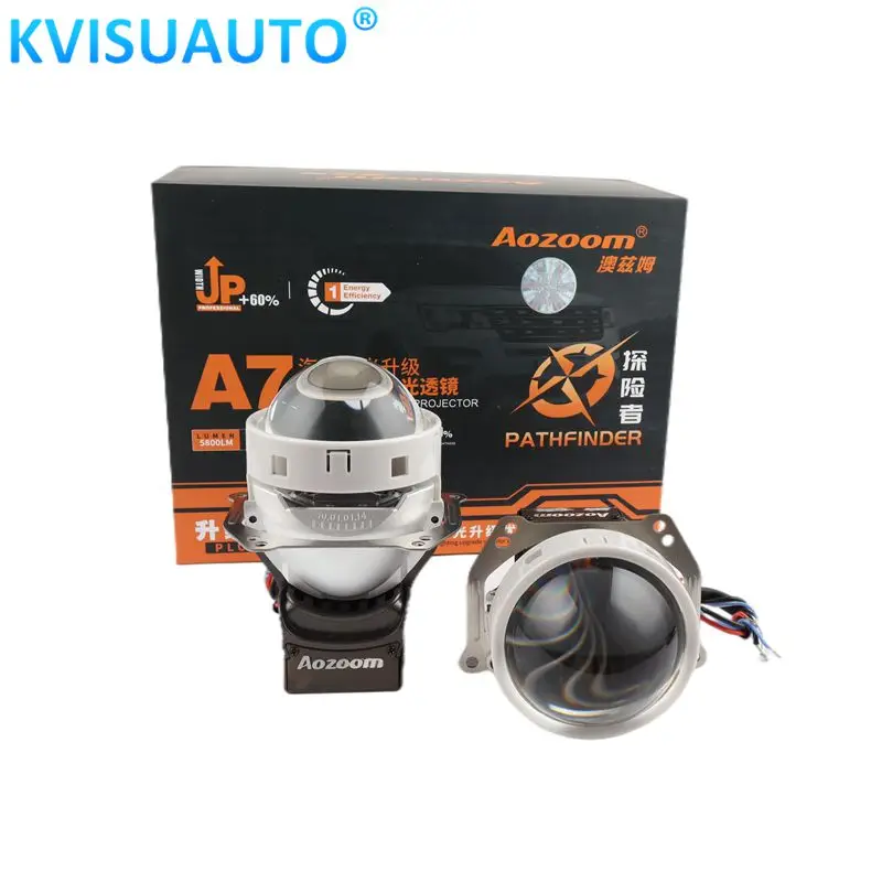  CQL Aozoom 3 дюймов A7 A5 + Круглый bi светодиодный объектив проектора 46w 48w