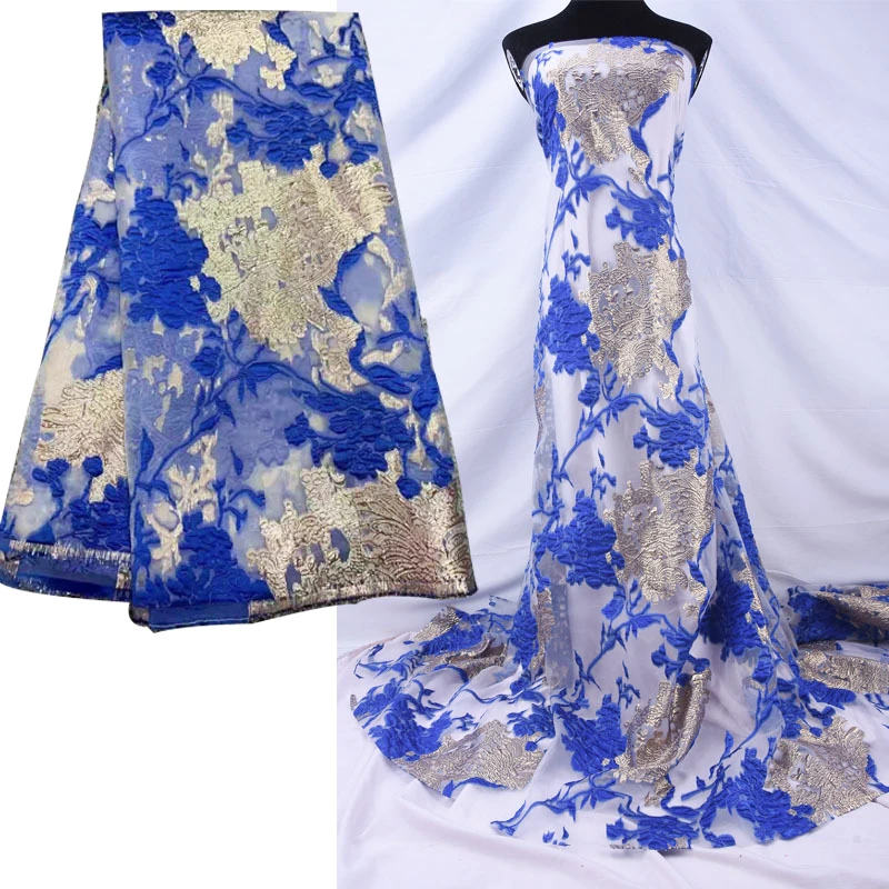 Фабричная французская жаккардовая ткань с вышивкой из органзы Африканский нигерийский тюль кружевная парчи для женщин вечернее платье