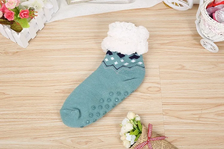 Warm Winter Socks Acrylic Fuzzy Thermal Socks knitted Socks with Fur Lining Cozy Cable