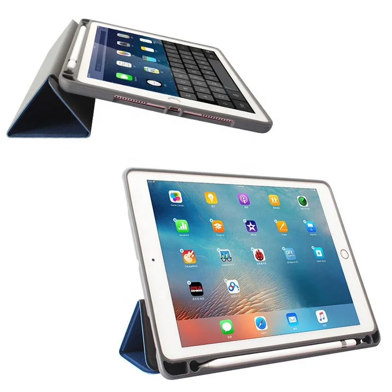 Tablet Case For ipad Pro 11 inch 2018 with Pen holder Luxury PU + PVC Cover Smart Bracket Case For ipad pro 11 Case