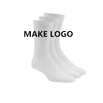 Custom Logo Design Own Men Crew Socks Private Your Label Bamboo Cotton White Black Basketball Man Sport Socks
