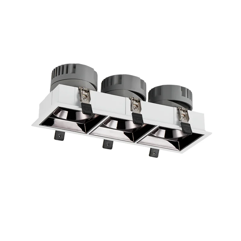 Ceiling Recessed Led Downlight Square Cob Single Twin Triple Grille Led Light Double Downlight 12w 7w Led Square Downlight