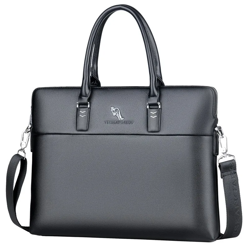 Vintage custom logo soft travel leather branded computer shoulder bag lawyer laptop bag briefcase for men