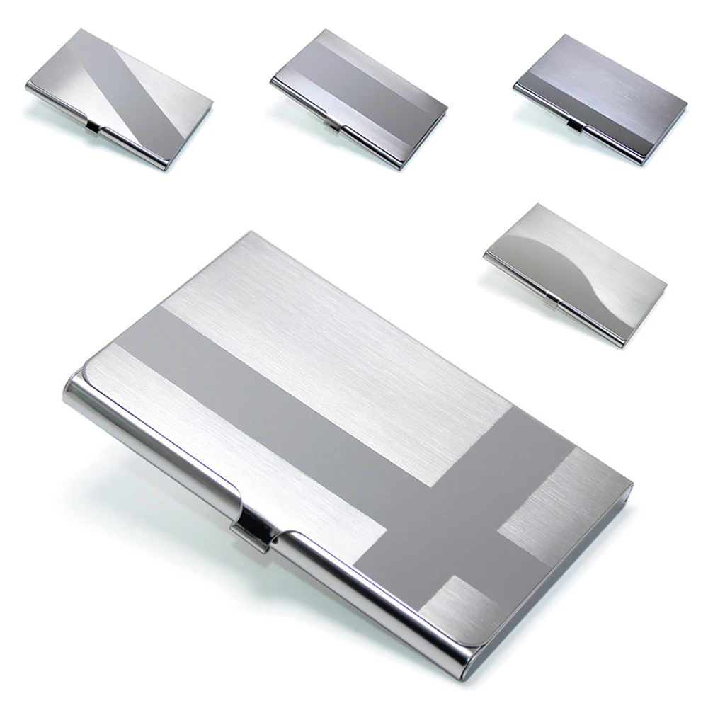 Advertising Specialty Business Gifts Metal Card Wallet Box Holder Silver Cross Credit Bank Stainless Steel Business Card Case