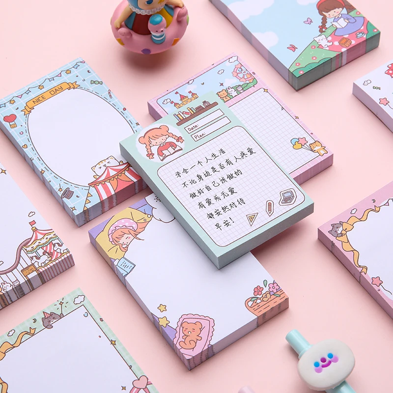Fast Delivery Unique Office Supplies Colorful Cartoon Printing Adhesive Paper Sticky Notes With 100 sheets