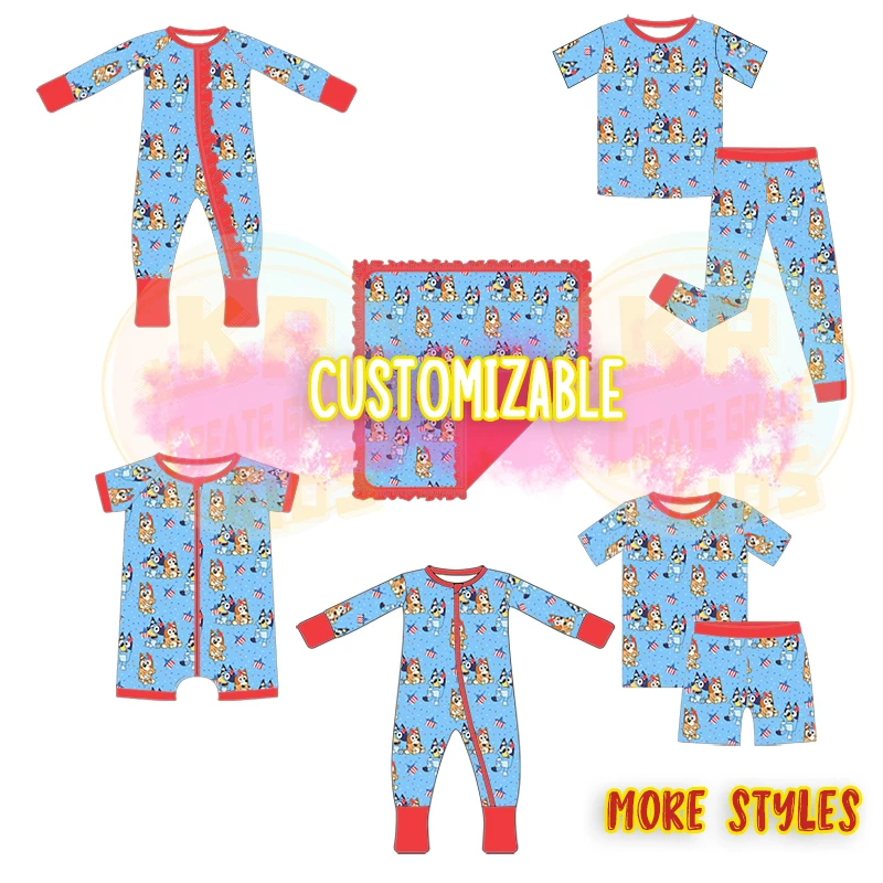 Custom Print Bamboo Fabric Newborn Baby Infant Zipper Clothes Onesie Rompers Bamboo Viscose Toddler Pajamas Sleeper Clothes