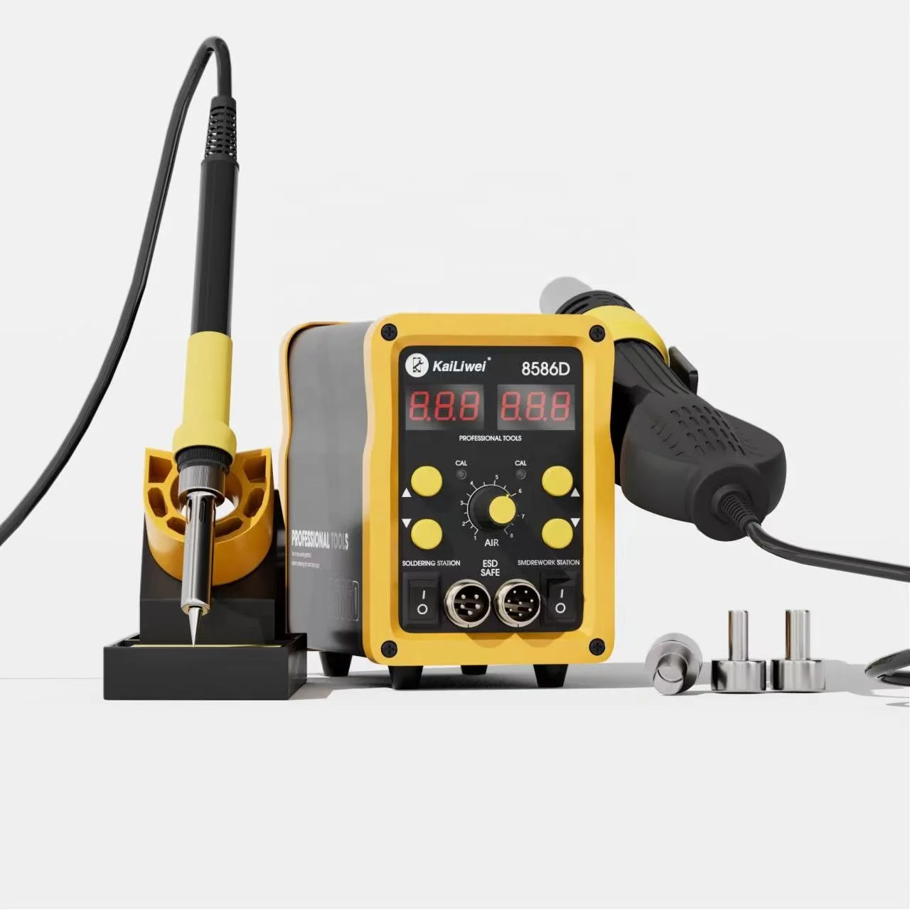 Kailiwei 2 In 1 Hot Air Gun Station 8586D BGA Rework Solder Station Desoldering station Solder iron Remove Electron Component