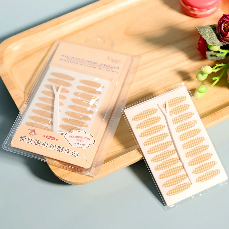 
240 pairs New lace eyelid stickers mesh invisible beginner waterproof girl double eyelid stickers makeup tool Cosmetic Tool 