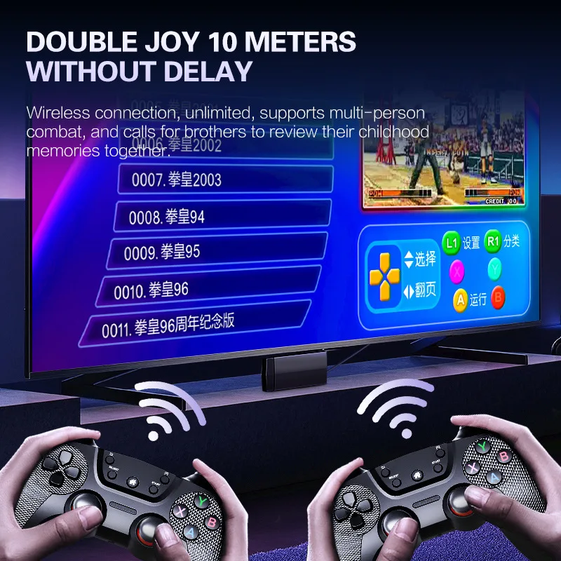 Wholesale TV Game Console H10 Aluminum Alloy Two-Person Handle Mini Handheld Video Home Game Console 20000 Models 2.4G Wireless