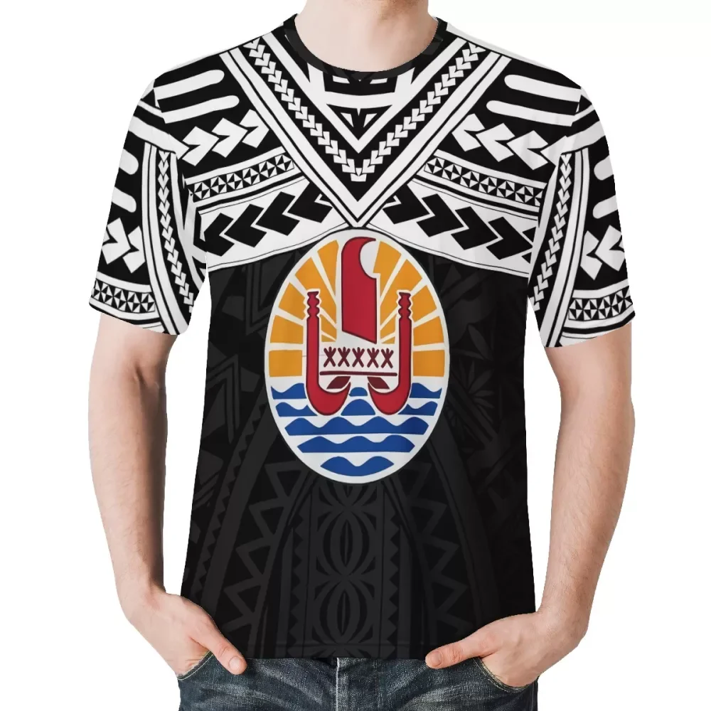 1 MOQ Cheap Price Polynesian Samoan tribe NIUE Loose T Shirt  Style pattern Casual men Office Shirt Short Sleeve