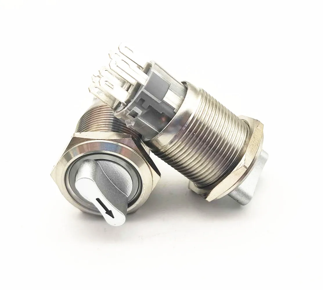  Из нержавеющей стали 3 позиции 8pin 12/24V IP67 поворотный кнопочный