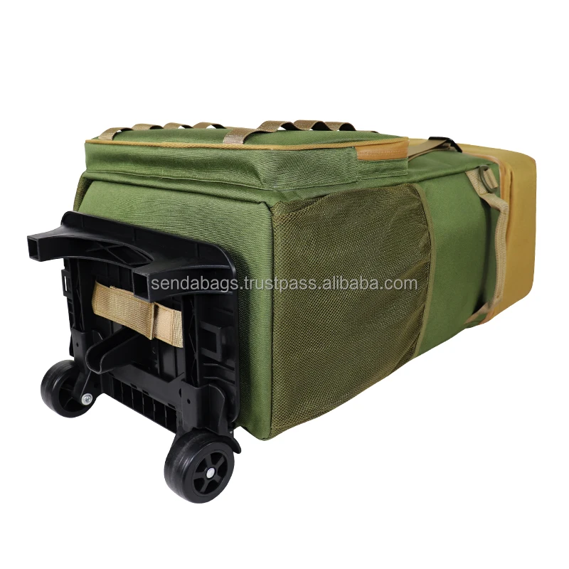 Custom Outdoor Camping Removable Wheeled Cart 4 Person Rolling Box Backpack Bags Picnic Trolley Cooler