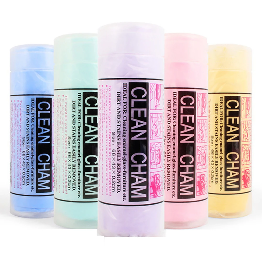 Eco-friendly Reusable Cleaning Cloth PVA Shami Towel Tube Pack Deerskin Cloth Suitable for Car Washing and Cleaning Vehicles