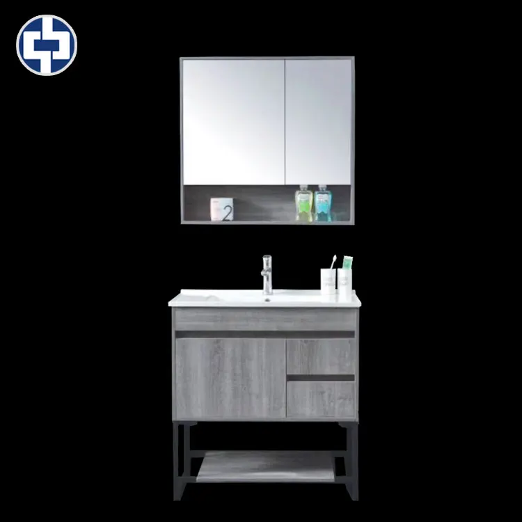 
Contemporary bathroom furniture eco-paint free plywood mirror cabinet 