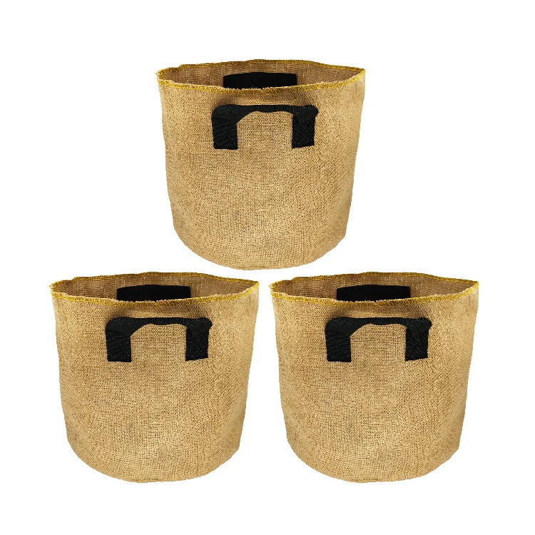 Perfectbio wholesale  Eco-friendly 1/5/7/10/ gallon burlap planter bag jute felt grow bag for garden home farms  flower