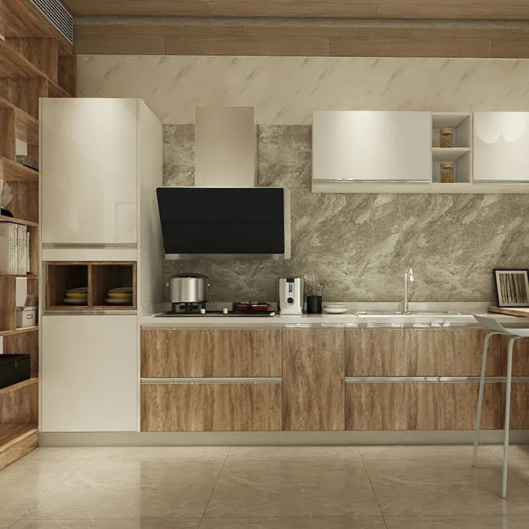 euro style kitchen cabinet Honsoar  High-end cabinets gray glossy kitchen cabinet