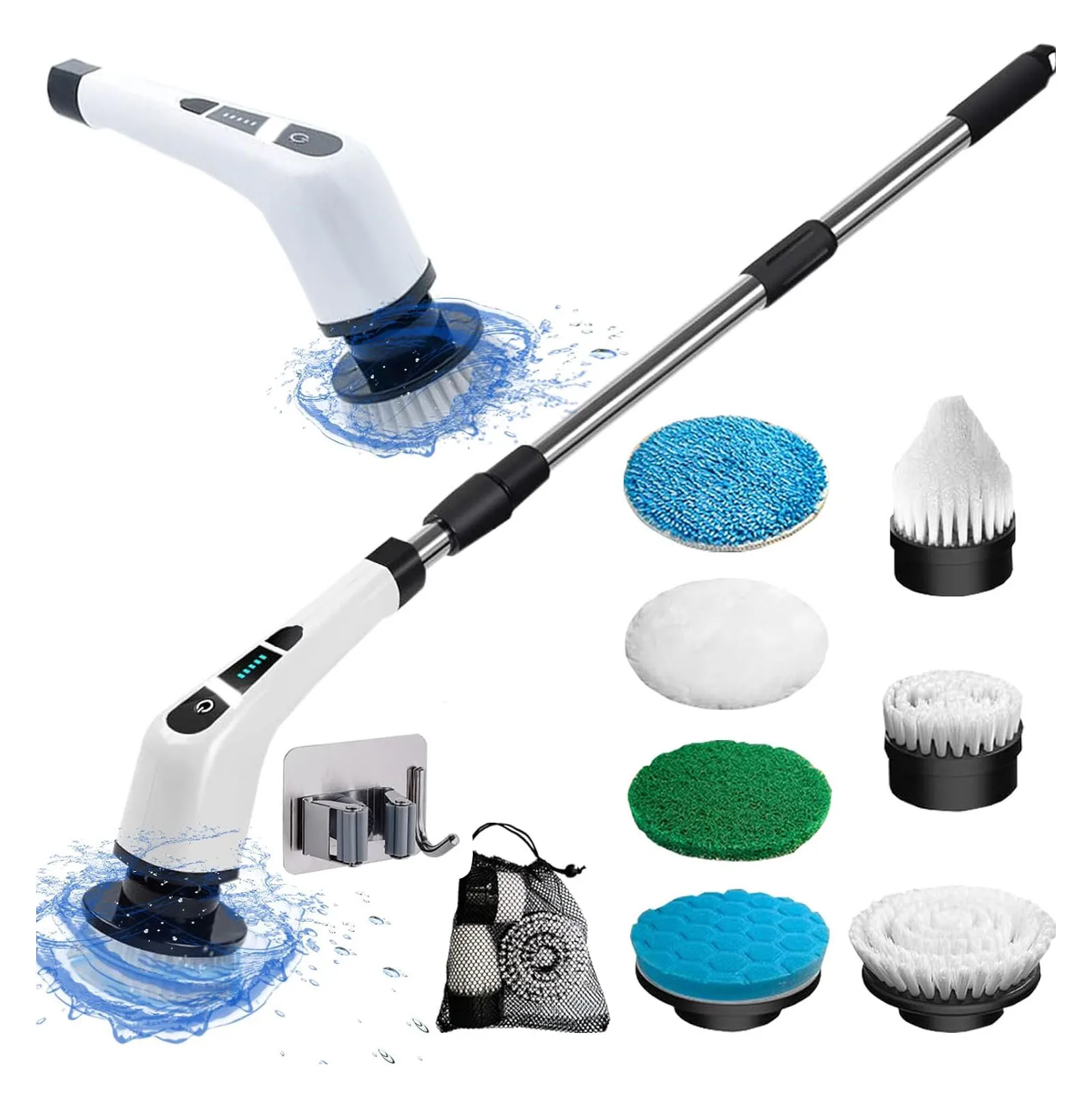 Electric Spin Scrubber 7 in 1 Electric Cleaning Brush Power with 2 Adjustable Speeds Shower Cleaner Brush